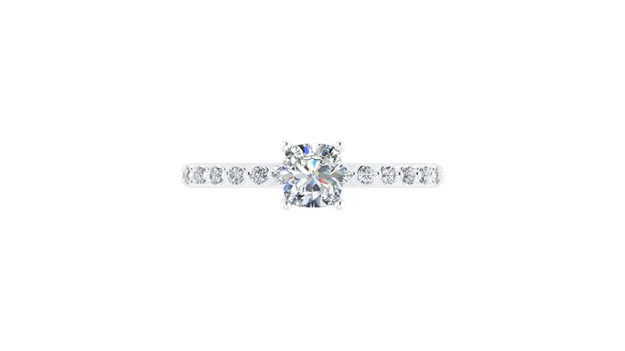 14K White Gold 097ctw 4 Prong Engagement Ring by Thollot THOLLOT DIAMONDS AND FINE JEWELRY Rings 14K White Gold 097ctw 4 Prong Engagement Ring by Thollot THOLLOT DIAMONDS AND FINE JEWELRY Rings