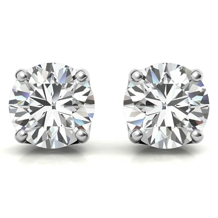 14K White Gold 100ctw Diamond Stud Earrings in Four Prong Solid Settings GEMS ONE CORPRATION Earrings 14K White Gold 100ctw Diamond Stud Earrings in Four Prong Solid Settings GEMS ONE CORPRATION Earrings