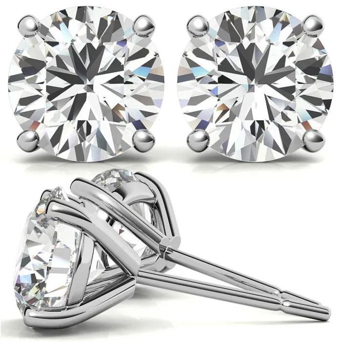 14K White Gold 218ctw Diamond Stud Earrings in Four Prong Martini Settings THOLLOT DIAMONDS AND FINE JEWELRY Earrings 14K White Gold 218ctw Diamond Stud Earrings in Four Prong Martini Settings THOLLOT DIAMONDS AND FINE JEWELRY Earrings