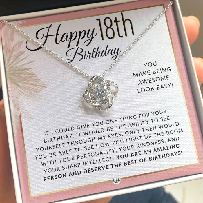 18th Birthday Gift For Her Necklace For 18 Year Old Birthday Beautiful Teenage Girl Birthday Pendant ShineOn Fulfillment Necklaces