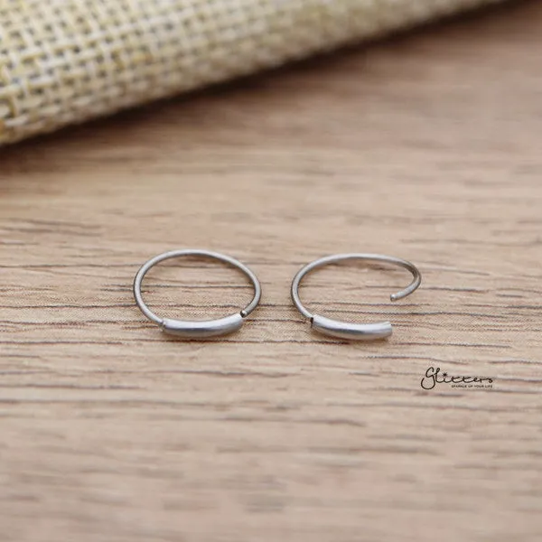 22GA 316L Surgical Steel Seamless Bendable Nose Hoop Glitters Earrings