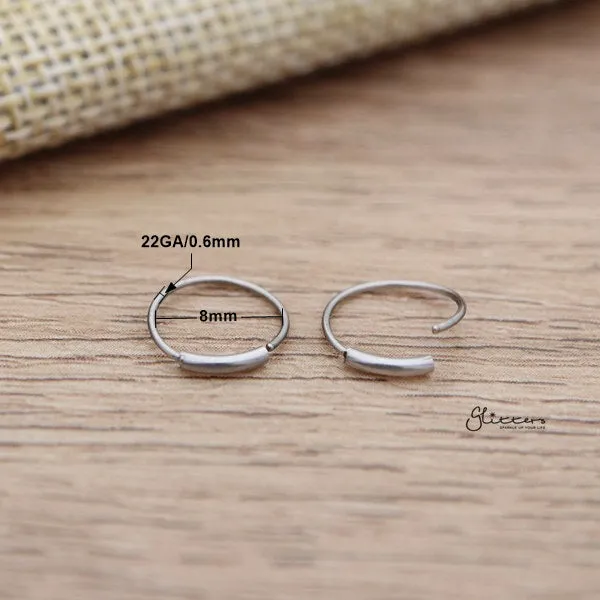 22GA 316L Surgical Steel Seamless Bendable Nose Hoop Glitters Earrings