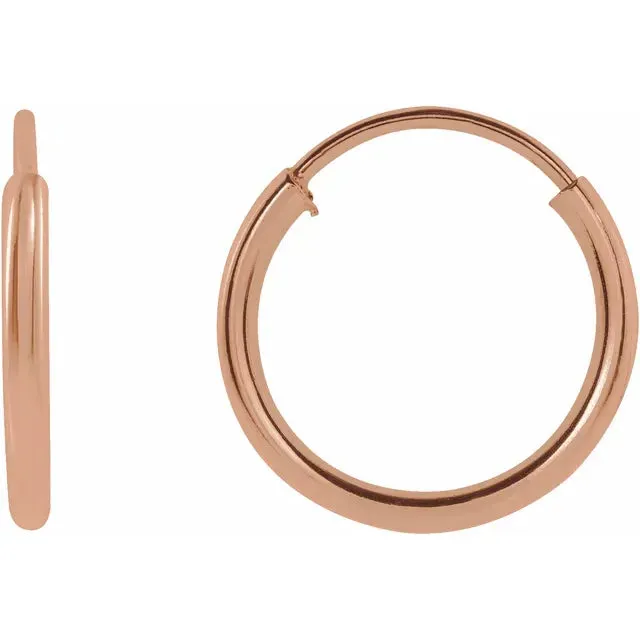 302 Fine Jewelry Earrings Flexible Endless Huggie Hoops Earrings 1030 MM Solid 14K Yellow White Rose Gold