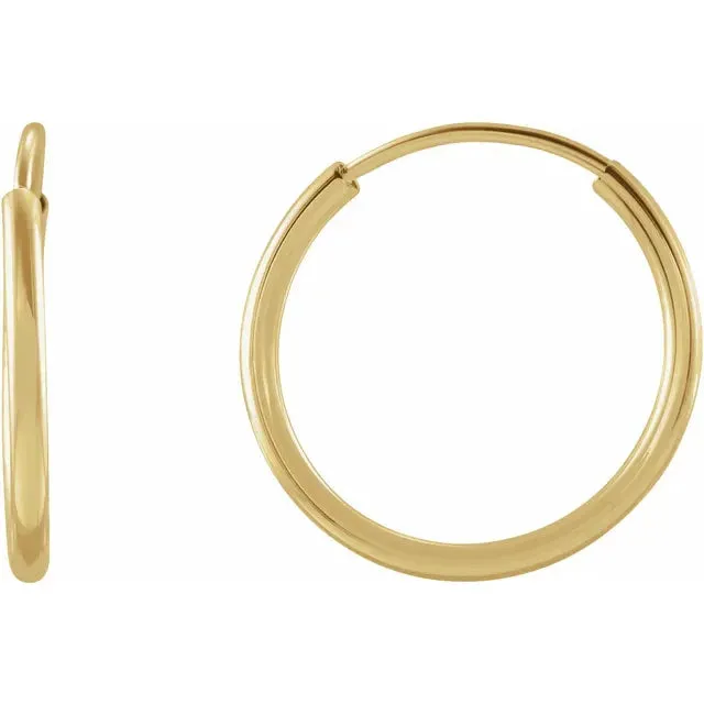 302 Fine Jewelry Earrings Flexible Endless Huggie Hoops Earrings 1030 MM Solid 14K Yellow White Rose Gold