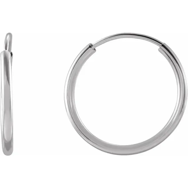 302 Fine Jewelry Earrings Flexible Endless Huggie Hoops Earrings 1030 MM Solid 14K Yellow White Rose Gold