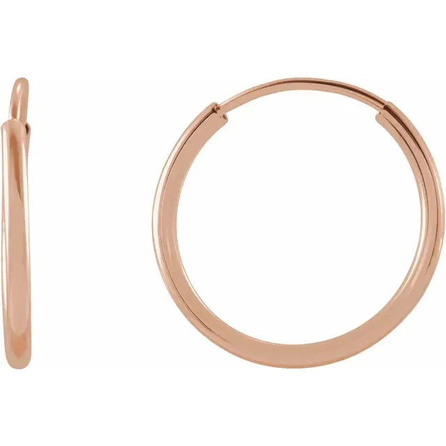 302 Fine Jewelry Earrings Flexible Endless Huggie Hoops Earrings 1030 MM Solid 14K Yellow White Rose Gold