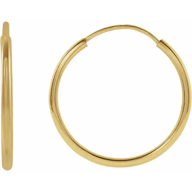 302 Fine Jewelry Earrings Flexible Endless Huggie Hoops Earrings 1030 MM Solid 14K Yellow White Rose Gold