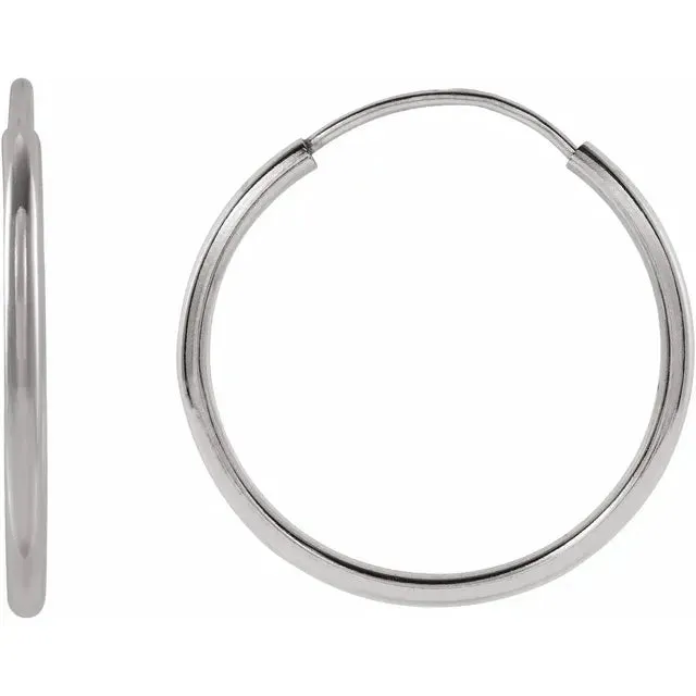 302 Fine Jewelry Earrings Flexible Endless Huggie Hoops Earrings 1030 MM Solid 14K Yellow White Rose Gold