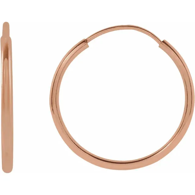 302 Fine Jewelry Earrings Flexible Endless Huggie Hoops Earrings 1030 MM Solid 14K Yellow White Rose Gold