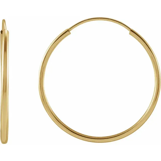 302 Fine Jewelry Earrings Flexible Endless Huggie Hoops Earrings 1030 MM Solid 14K Yellow White Rose Gold