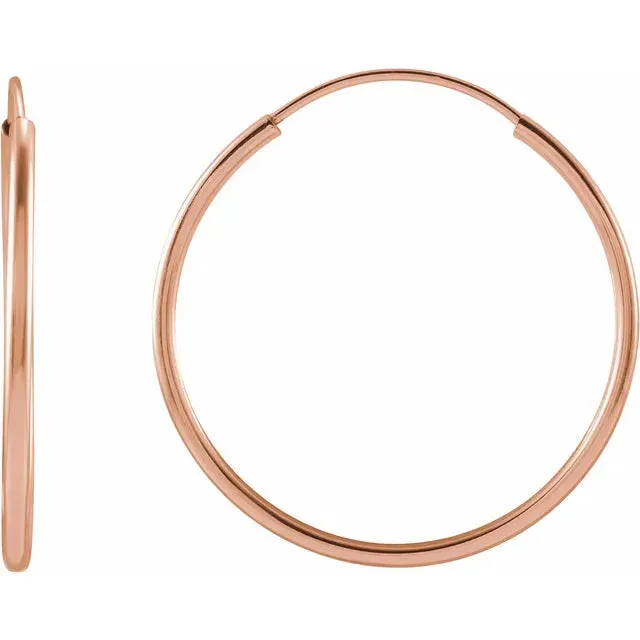 302 Fine Jewelry Earrings Flexible Endless Huggie Hoops Earrings 1030 MM Solid 14K Yellow White Rose Gold