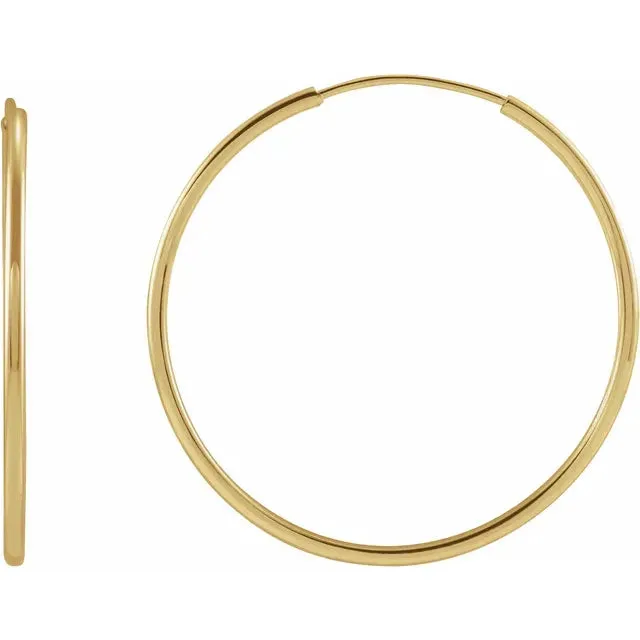 302 Fine Jewelry Earrings Flexible Endless Huggie Hoops Earrings 1030 MM Solid 14K Yellow White Rose Gold