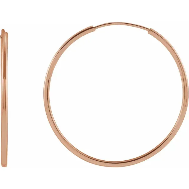 302 Fine Jewelry Earrings Flexible Endless Huggie Hoops Earrings 1030 MM Solid 14K Yellow White Rose Gold
