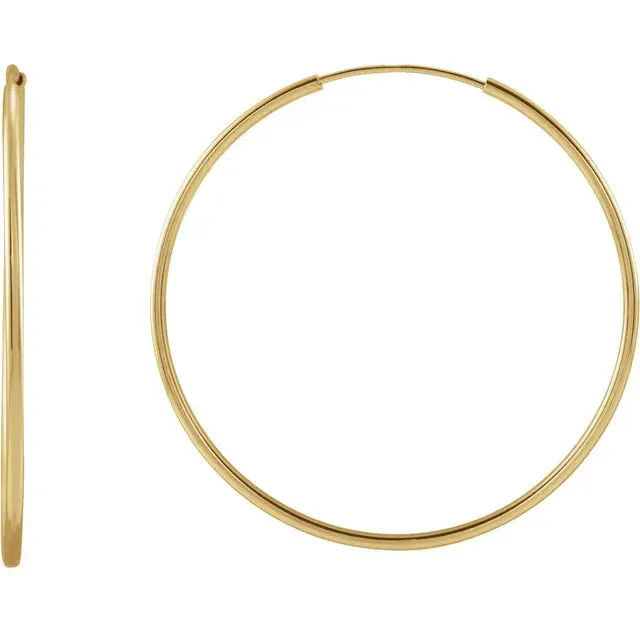 302 Fine Jewelry Earrings Flexible Endless Huggie Hoops Earrings 1030 MM Solid 14K Yellow White Rose Gold
