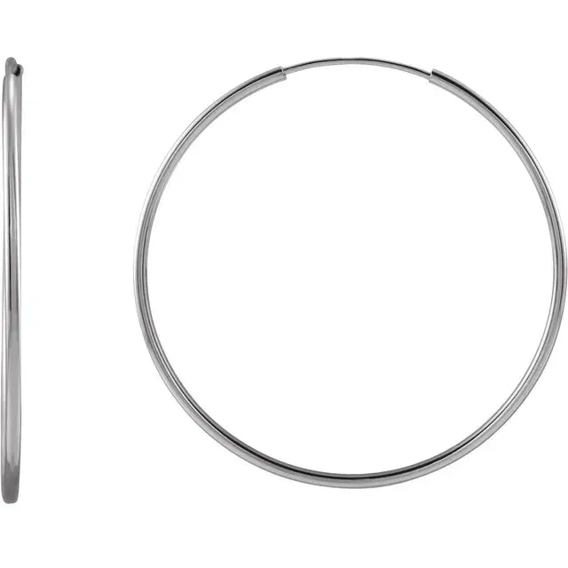 302 Fine Jewelry Earrings Flexible Endless Huggie Hoops Earrings 1030 MM Solid 14K Yellow White Rose Gold