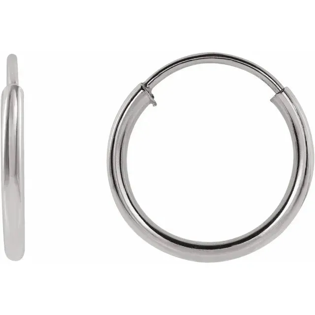 302 Fine Jewelry Earrings Flexible Endless Huggie Hoops Earrings 1030 MM Solid 14K Yellow White Rose Gold