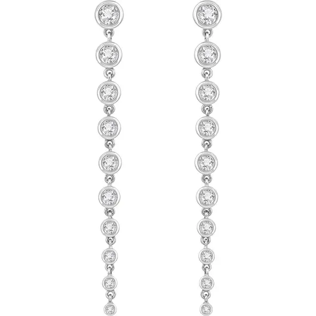 302 Fine Jewelry On Top Of The World 2 or 175 CTW LabGrown Diamond Waterfall Earrings 14K Yellow White Rose Gold Earrings
