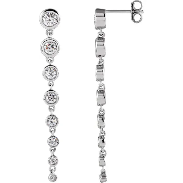 302 Fine Jewelry On Top Of The World 2 or 175 CTW LabGrown Diamond Waterfall Earrings 14K Yellow White Rose Gold Earrings