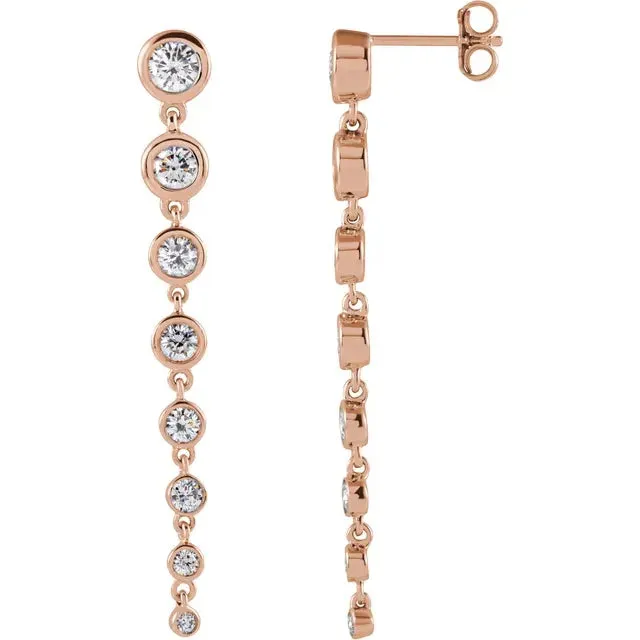 302 Fine Jewelry On Top Of The World 2 or 175 CTW LabGrown Diamond Waterfall Earrings 14K Yellow White Rose Gold Earrings