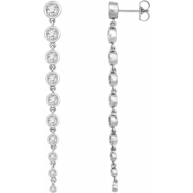 302 Fine Jewelry On Top Of The World 2 or 175 CTW LabGrown Diamond Waterfall Earrings 14K Yellow White Rose Gold Earrings