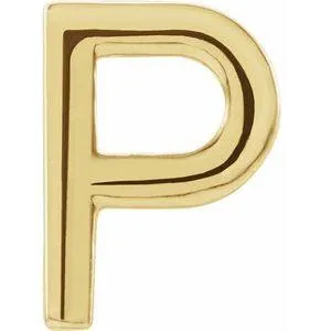 302 Fine Jewelry Personalized Initial Wear Everyday Stud Earring Solid 14K Yellow Gold AZ Earrings