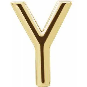 302 Fine Jewelry Personalized Initial Wear Everyday Stud Earring Solid 14K Yellow Gold AZ Earrings