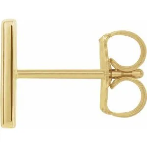 302 Fine Jewelry Personalized Initial Wear Everyday Stud Earring Solid 14K Yellow Gold AZ Earrings