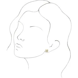302 Fine Jewelry Personalized Initial Wear Everyday Stud Earring Solid 14K Yellow Gold AZ Earrings