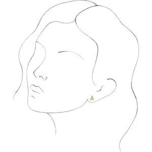 302 Fine Jewelry Personalized Initial Wear Everyday Stud Earring Solid 14K Yellow Gold AZ Earrings