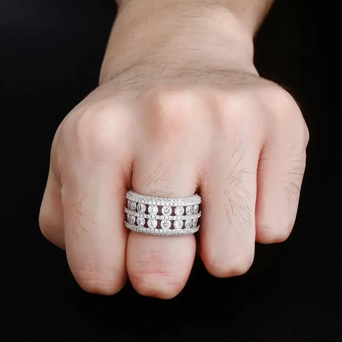 5 Row Diamond Band Ring in White Gold The Icetruck Rings 5 Row Diamond Band Ring in White Gold The Icetruck Rings