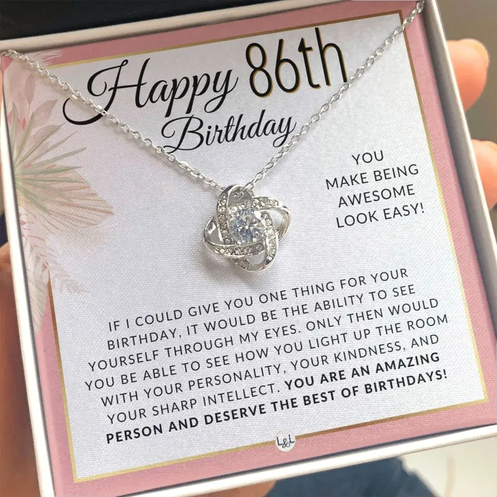 86th Birthday Gift For Her Necklace For 86 Year Old Beautiful Womans Birthday Pendant Jewelry ShineOn Fulfillment Necklaces