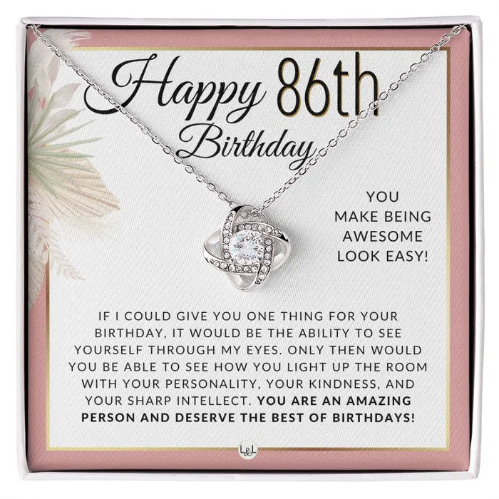 86th Birthday Gift For Her Necklace For 86 Year Old Beautiful Womans Birthday Pendant Jewelry ShineOn Fulfillment Necklaces