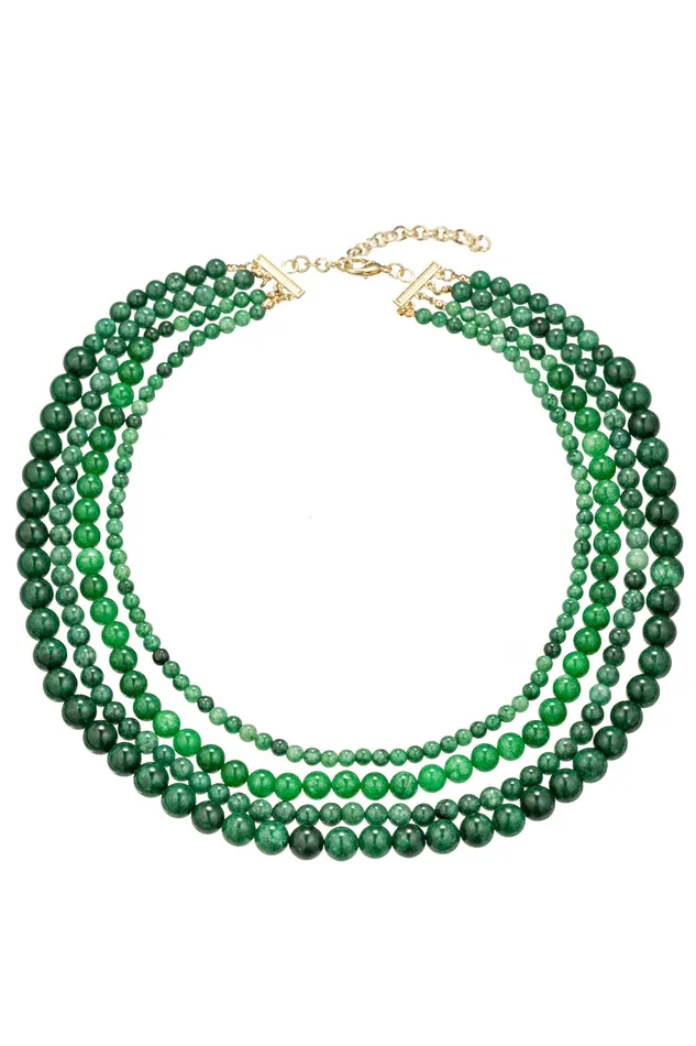 Agate MultiStrand Beaded Necklace Eye Candy LA Necklaces