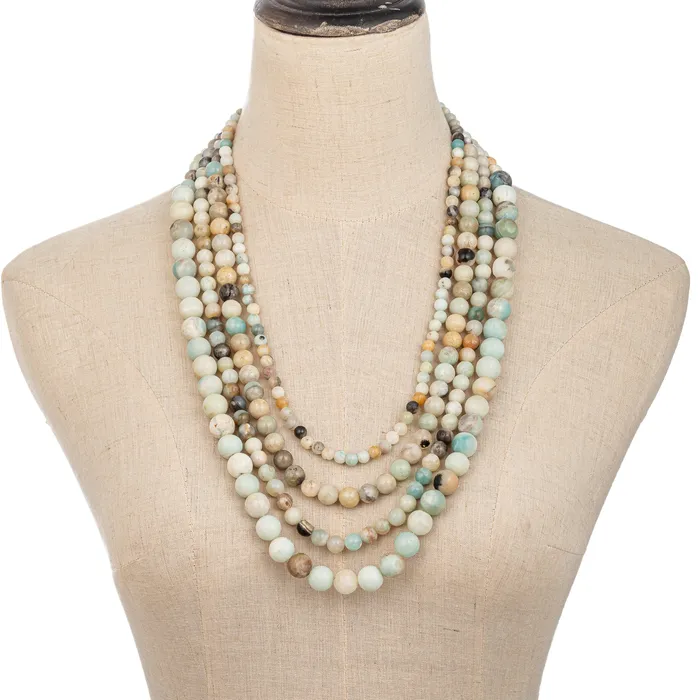 Agate MultiStrand Beaded Necklace Eye Candy LA Necklaces