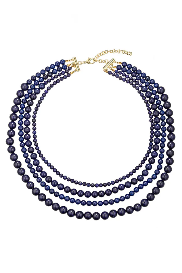 Agate MultiStrand Beaded Necklace Eye Candy LA Necklaces