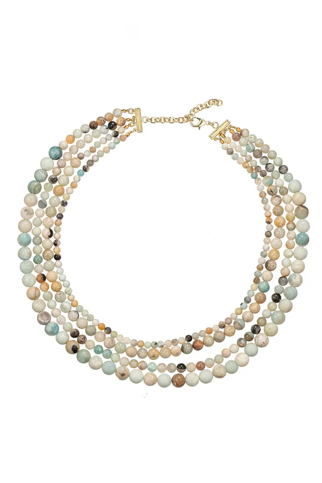 Agate MultiStrand Beaded Necklace Eye Candy LA Necklaces