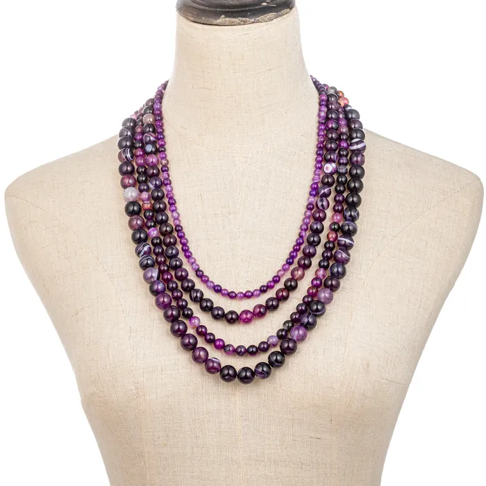 Agate MultiStrand Beaded Necklace Eye Candy LA Necklaces