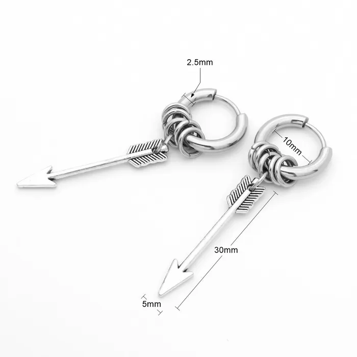 Arrow Dangle Huggie Hoop Earrings Glitters Earrings