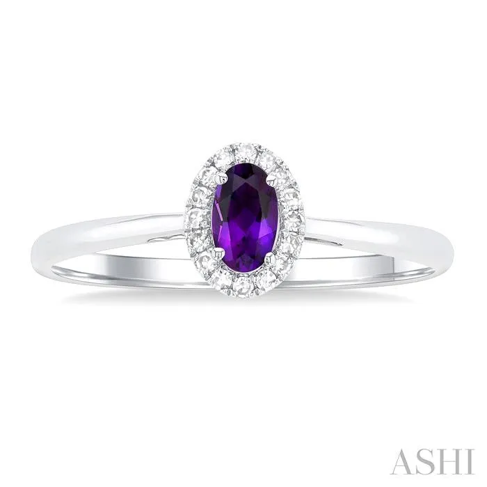ASHI DIAMONDS Rings 10K White Gold 007ctw Halo Style Amethyst and Diamond Ring ASHI DIAMONDS Rings 10K White Gold 007ctw Halo Style Amethyst and Diamond Ring