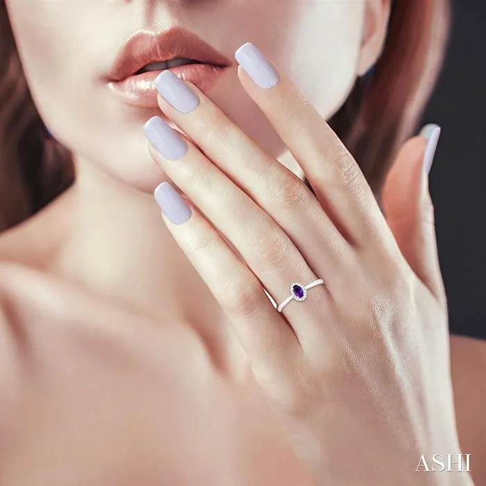 ASHI DIAMONDS Rings 10K White Gold 007ctw Halo Style Amethyst and Diamond Ring ASHI DIAMONDS Rings 10K White Gold 007ctw Halo Style Amethyst and Diamond Ring