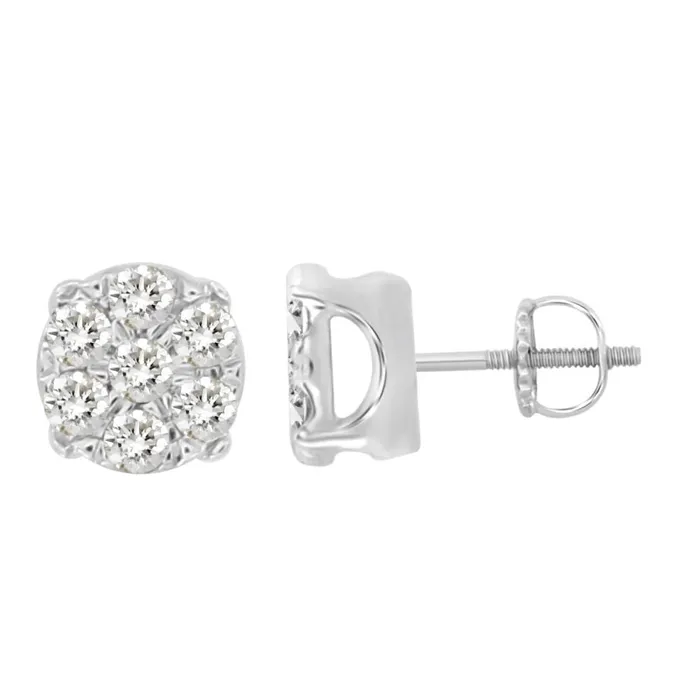 AV Earrings LADIES EARRING 025CT ROUND DIAMOND 10K WHITE GOLD