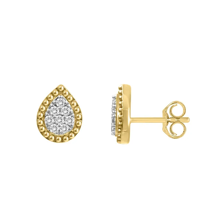 AV Earrings LADIES EARRINGS 020CT ROUND DIAMOND 14K YELLOW GOLD