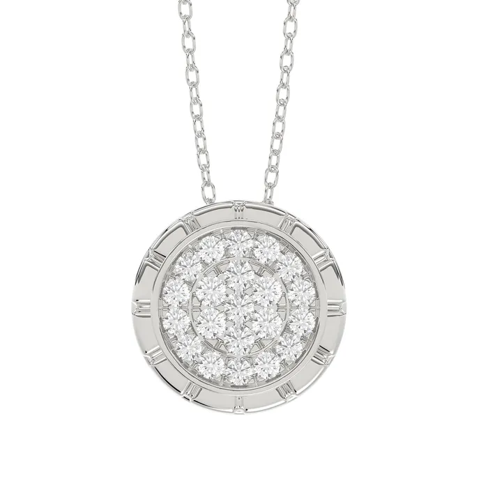 AV Necklaces LADIES PENDANT WITH CHAIN 020CT ROUND DIAMOND 14K WHITE GOLD AV Necklaces LADIES PENDANT WITH CHAIN 020CT ROUND DIAMOND 14K WHITE GOLD
