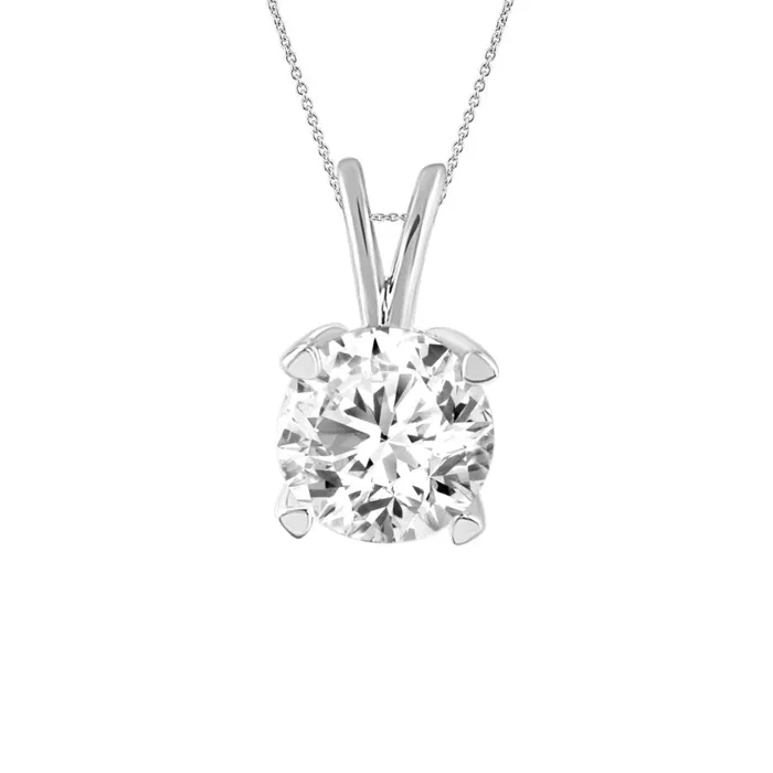 AV Necklaces LADIES SOLITAIRE PENDANT 100CT ROUND DIAMOND 14K WHITE GOLD AV Necklaces LADIES SOLITAIRE PENDANT 100CT ROUND DIAMOND 14K WHITE GOLD