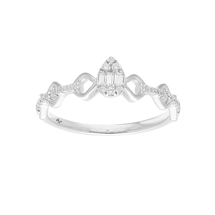 AV Rings LADIES RING 015CT ROUNDBAGUETTE DIAMOND 14K WHITE GOLD SI QUALITY AV Rings LADIES RING 015CT ROUNDBAGUETTE DIAMOND 14K WHITE GOLD SI QUALITY