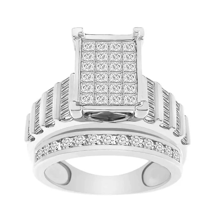 AV Rings LADIES RING 200CT ROUNDPRINCESSBAGUETTE DIAMOND 10K WHITE GOLD AV Rings LADIES RING 200CT ROUNDPRINCESSBAGUETTE DIAMOND 10K WHITE GOLD