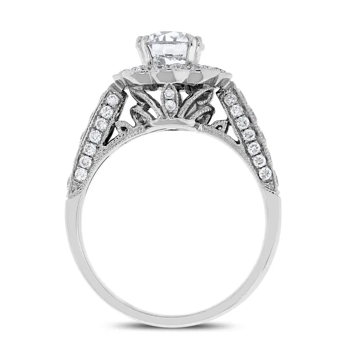 Beauvince Blossoms Engagement Ring 121 ct Round GSI2 EGLUSA Diamond in White Gold Rings