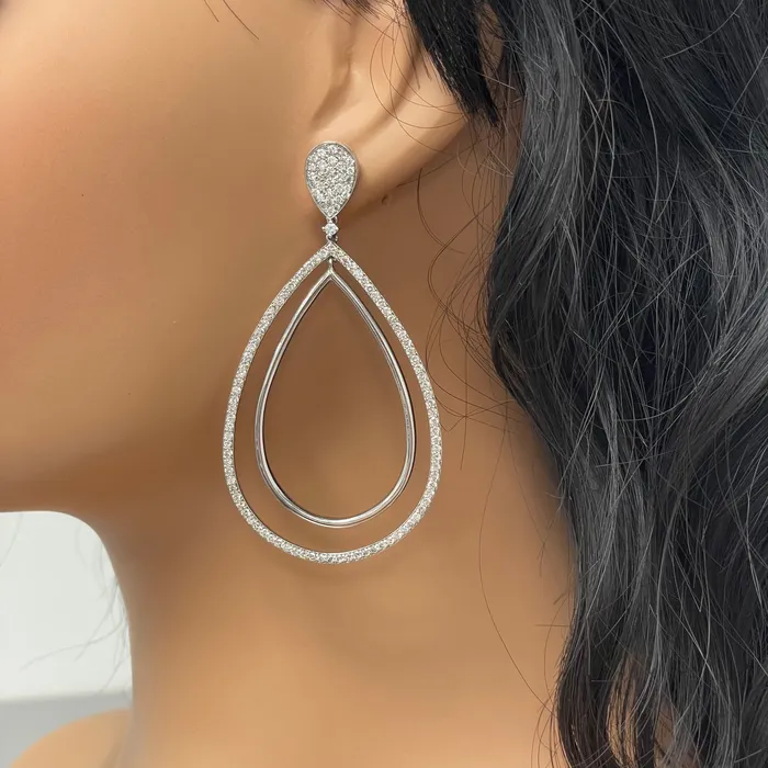 Beauvince Earrings Audrey Diamond Earrings 425 ct Diamonds in White Gold
