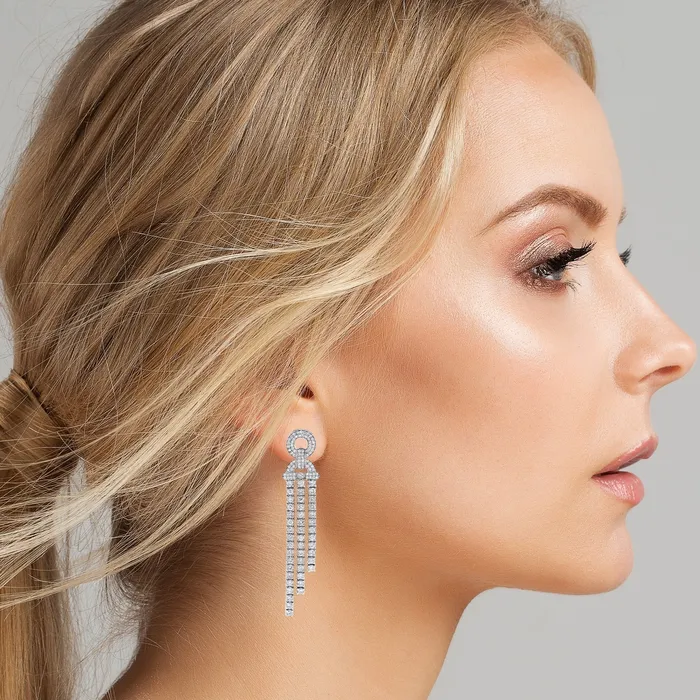 Beauvince Earrings Beauvince Destiny Diamond Earrings 431 ct Diamonds in White Gold