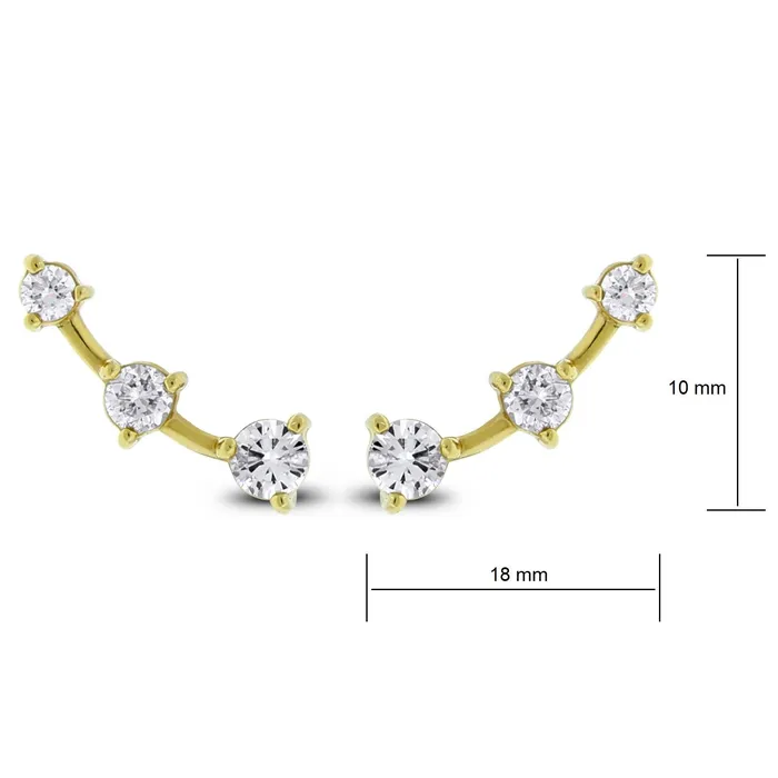 Beauvince Grape Wine Ear Climbers Falls 110 ct Diamonds in Yellow Gold Beauvince Earrings